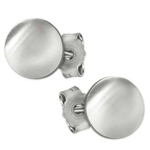 CLEVER SCHMUCK Silberne Knopf Ohrstecker Kugel flach halbrund Ø 8 mm schlicht gewölbt seidenmatt glänzend 925 Sterling Silber im Schmucketui von CLEVER SCHMUCK