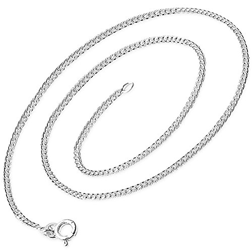 CLEVER SCHMUCK Silberne feine Panzerkette 1,3 mm breit und 55 cm lang Sterling Silber 925 in Geschenkfaltbox von CLEVER SCHMUCK