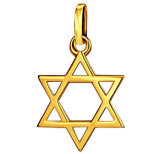 CLEVER SCHMUCK Goldener Anhänger kleiner Davidstern 12 mm glänzend offen 333 Gold 8 Karat im Schmucketui creme von CLEVER SCHMUCK