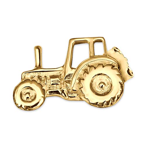 CLEVER SCHMUCK Goldener einzelner Herren Single Ohrstecker Traktor 9 x 6 plastisch ausgeprägt glänzend 333 Gold 8 Karat für Männer Damen im Schmucketui von CLEVER SCHMUCK