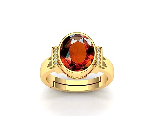 CLEVIO 12,25 Ratti 11,50 Karat natürlicher und zertifizierter Gomed Edelstein Zirkonia Ring für Damen und Herren - B0CB8FMVMRNAMZ, S, Edelstein von CLEVIO