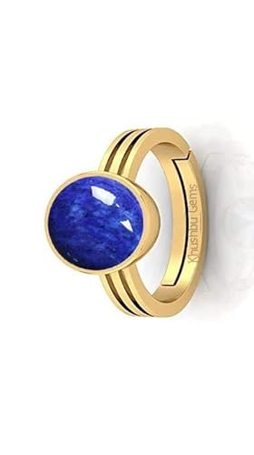 CLEVIO Blue Lajward Stone Natural Aa++ Qualität 4.25 Ratti / 3.55 Karat Original Lapislazuli Lajwart Rashi Ratna Pathar Edelstein Ring für Damen und Herren - B0BLWG6FMRNAMZ, S, Edelstein von CLEVIO