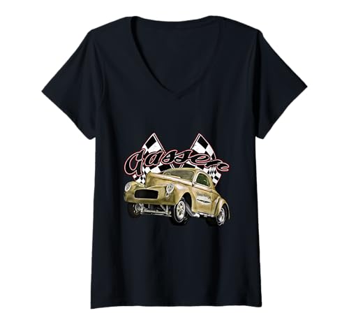 Damen 1940 Gasser, Dragster, Dragrace, Hot Rod, Muscle Car, Dragcar, Vereinigte Staaten T-Shirt mit V-Ausschnitt von CLICK FOR MORE HOTRODS CUSTOM MUSCLE CARS TRUCKS