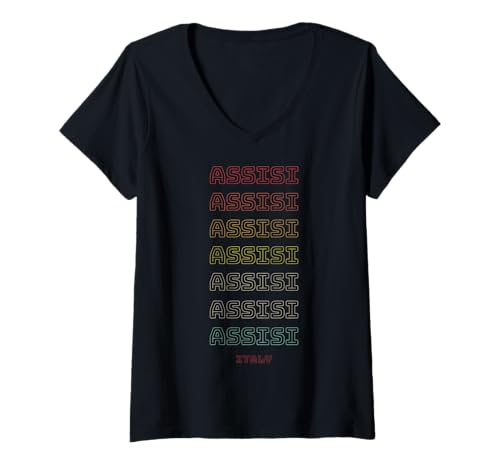 Damen Assisi Italien T-Shirt mit V-Ausschnitt Damen Assisi Italien T-Shirt mit V-Ausschnitt von CLICK HERE FOR MORE Assisi Italy