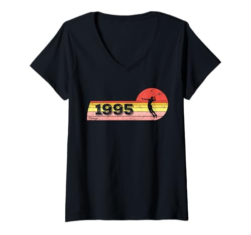 Damen Federball Spieler Jahrgang 1995 Geburtstag Damen Badminton T-Shirt mit V-Ausschnitt Damen Federball Spieler Jahrgang 1995 Geburtstag Damen Badminton T-Shirt mit V-Ausschnitt von CLICK-HERE for more Badminton-game Birthday Shirts