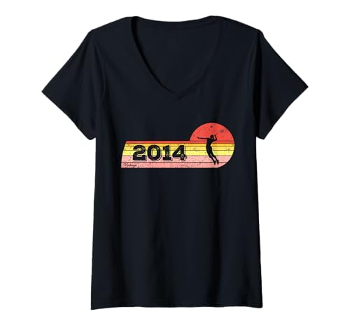 Damen Federball Spieler Jahrgang 2014 Geburtstag Damen Badminton T-Shirt mit V-Ausschnitt Damen Federball Spieler Jahrgang 2014 Geburtstag Damen Badminton T-Shirt mit V-Ausschnitt von CLICK-HERE for more Badminton-game Birthday Shirts