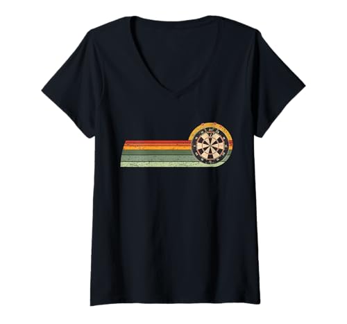 Damen Dartspieler Dartscheiben Game Darts T-Shirt mit V-Ausschnitt Damen Dartspieler Dartscheiben Game Darts T-Shirt mit V-Ausschnitt von CLICK-HERE for more Dart-game Birthday Shirts