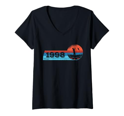 Damen Angler Jahrgang 1998 Geburtstag Fliegenflischen Rute Angeln T-Shirt mit V-Ausschnitt Damen Angler Jahrgang 1998 Geburtstag Fliegenflischen Rute Angeln T-Shirt mit V-Ausschnitt von CLICK-HERE for more Fishing Birthday Shirts