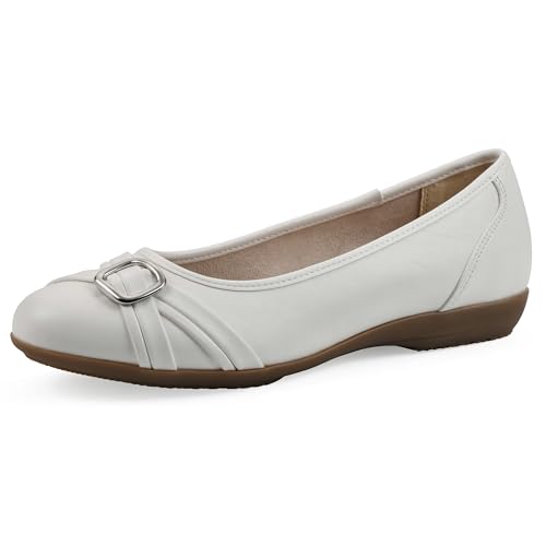 CLIFFS BY WHITE MOUNTAIN Damen Calming Ballerinas, Weiß/glatt, 37 EU von CLIFFS BY WHITE MOUNTAIN