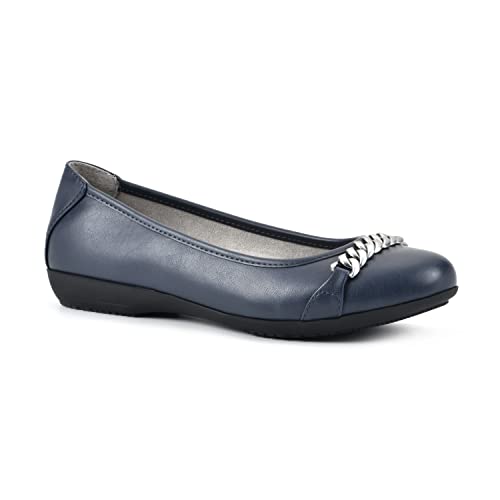 CLIFFS BY WHITE MOUNTAIN Damen Charmed Ballerinas, Marineblau/glatt, 40 EU von CLIFFS BY WHITE MOUNTAIN