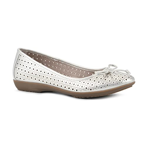 CLIFFS BY WHITE MOUNTAIN Damen Cheryl Ballerinas, Platino Metallic Smooth, 40.5 EU von CLIFFS BY WHITE MOUNTAIN