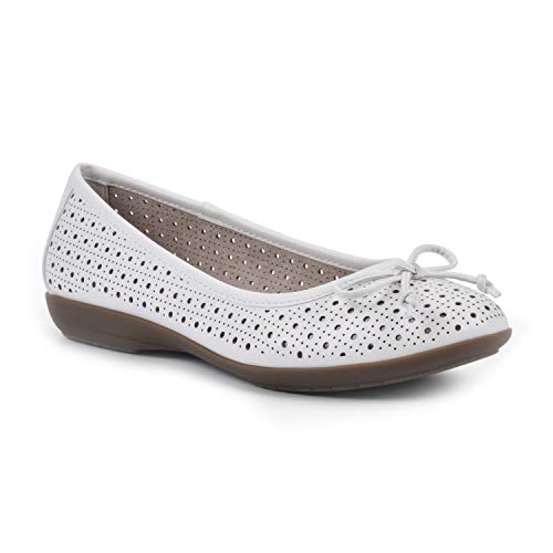 CLIFFS BY WHITE MOUNTAIN Damen Cheryl Ballerinas, Weiß/brüniert/glatt, 42 EU Weit von CLIFFS BY WHITE MOUNTAIN