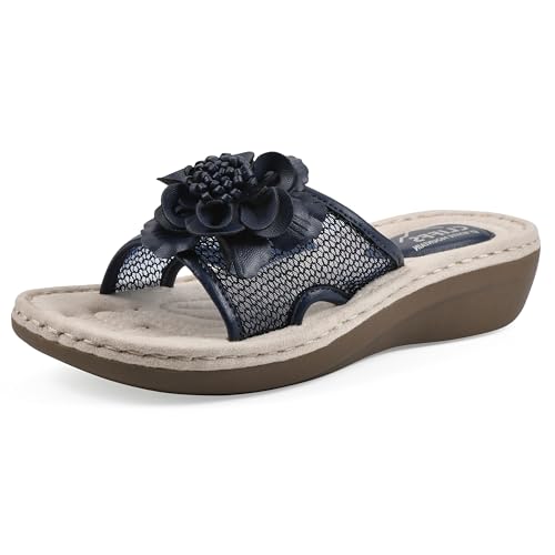 CLIFFS BY WHITE MOUNTAIN Damen Chill Sandale, Marineblau/Stoff, 39 EU Weit von CLIFFS BY WHITE MOUNTAIN