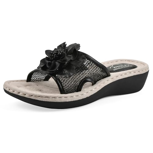 CLIFFS BY WHITE MOUNTAIN Damen Chill Sandale, Schwarz/Stoff, 36 EU Weit von CLIFFS BY WHITE MOUNTAIN