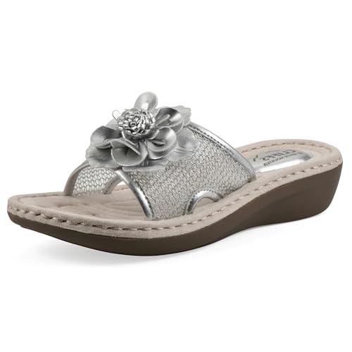CLIFFS BY WHITE MOUNTAIN Damen Chill Sandale, Silberfarben/Stoff, 36 EU Weit von CLIFFS BY WHITE MOUNTAIN