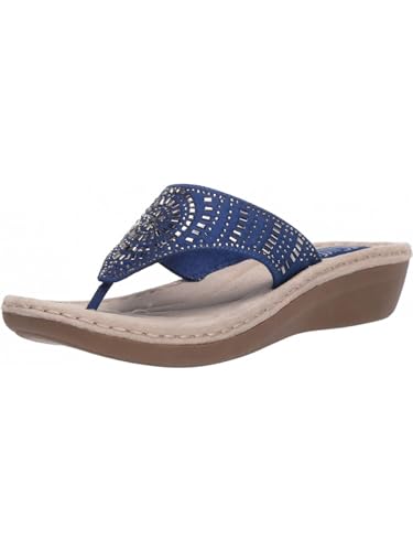 CLIFFS BY WHITE MOUNTAIN Damen Cienna Flip-Flop, Marineblau/Stoff, 39 EU von CLIFFS BY WHITE MOUNTAIN