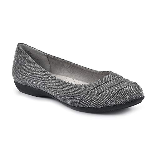 CLIFFS BY WHITE MOUNTAIN Damen Clara Ballerinas, Zinn-Glitzerstoff, 41.5 EU Weit von CLIFFS BY WHITE MOUNTAIN