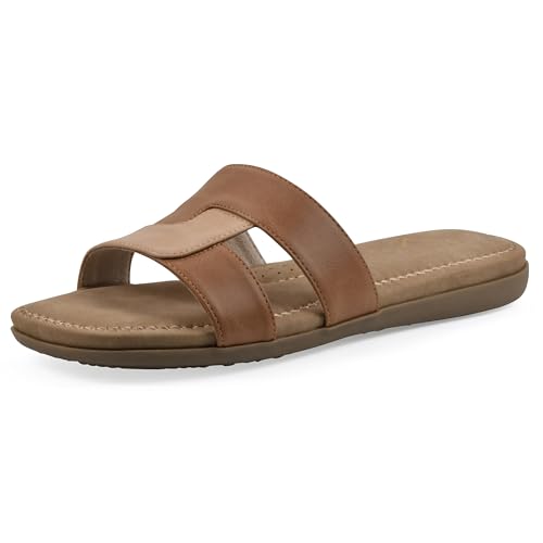 CLIFFS BY WHITE MOUNTAIN Damen Fraida Schiebe-Sandalen, Natur/Nubuk, 38 EU von CLIFFS BY WHITE MOUNTAIN