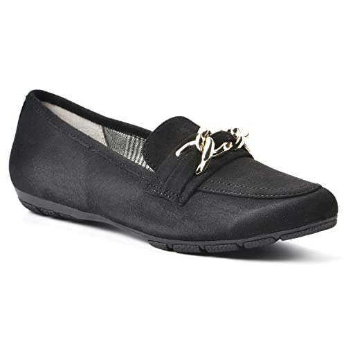 CLIFFS BY WHITE MOUNTAIN Damen Gainful Flacher Slipper, Schwarzes Wildleder, 40 EU von CLIFFS BY WHITE MOUNTAIN