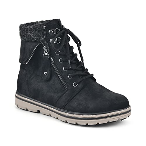 CLIFFS BY WHITE MOUNTAIN Damen Kaylee Stiefelette, Schwarz/Stoff/Pullover, 42 EU von CLIFFS BY WHITE MOUNTAIN