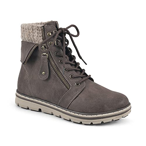 CLIFFS BY WHITE MOUNTAIN Damen Kaylee Stiefelette, Stein Stoff Pullover, 38.5 EU von CLIFFS BY WHITE MOUNTAIN