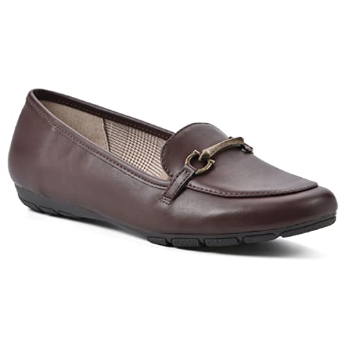 CLIFFS BY WHITE MOUNTAIN Damen Leuchtend Flacher Slipper, Braun/glatt, 39 EU von CLIFFS BY WHITE MOUNTAIN