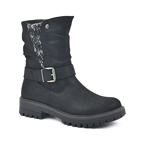 CLIFFS BY WHITE MOUNTAIN Damen Mischen Stiefelette, Schwarz/Stoff, 38 EU von CLIFFS BY WHITE MOUNTAIN