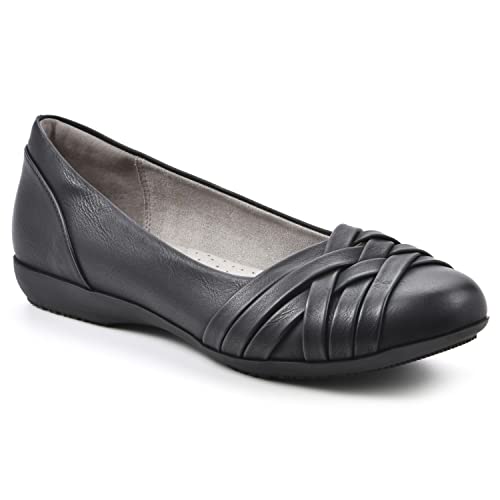 CLIFFS BY WHITE MOUNTAIN Damen Schick Ballerinas, Schwarz/brüniert/glatt, 38.5 EU von CLIFFS BY WHITE MOUNTAIN