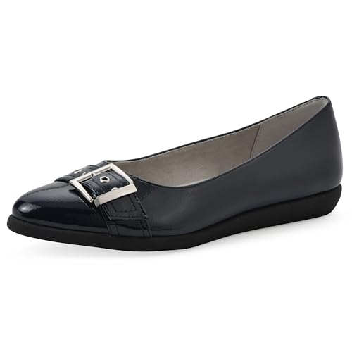 CLIFFS BY WHITE MOUNTAIN Miliani Damen Gepolsterte Schnalle Flach, Marineblau/Lack, 37 EU von CLIFFS BY WHITE MOUNTAIN