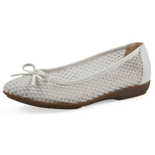 Cliffs by White Mountain Damen Carlicia Ballerinas, Weiß/Stoff, 37.5 EU Weit von CLIFFS BY WHITE MOUNTAIN