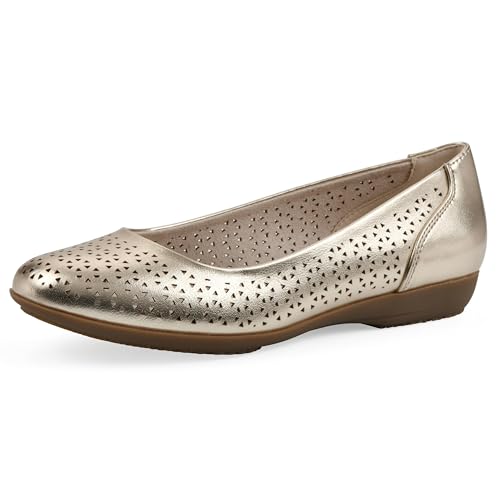 Cliffs by White Mountain Damen Cindy Ballerinas, Blassgold/Metallic/Glatt, 37.5 EU Weit von CLIFFS BY WHITE MOUNTAIN