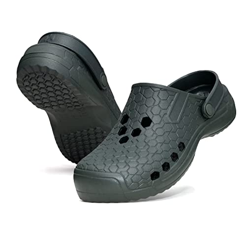 CLIMBR Federleichte Eva Gartenclogs Damen und Herren Gartenschuhe Clogs wasserdichte Pantoffeln Gummischuhe Hausschuhe (Grün, 36) von CLIMBR