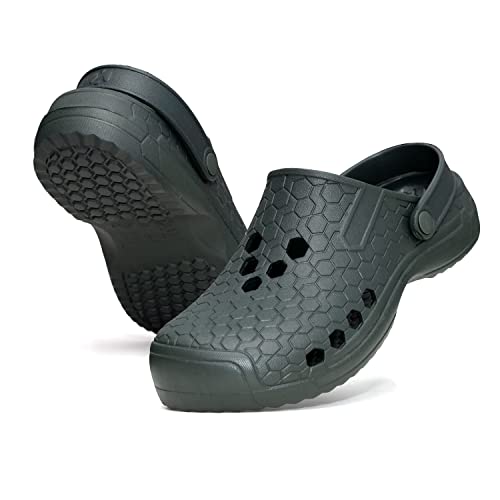 CLIMBR Federleichte Eva Gartenclogs Damen und Herren Gartenschuhe Clogs wasserdichte Pantoffeln Gummischuhe Hausschuhe (Grün, 42) von CLIMBR