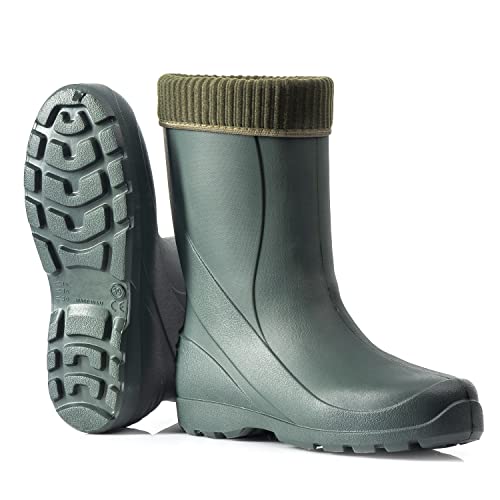 CLIMBR Leichte Gefütterte Gummistiefel Thermo Damen EVA warme Winter Stiefel Gr 36-42 mit Futter (Grün, 37) von CLIMBR