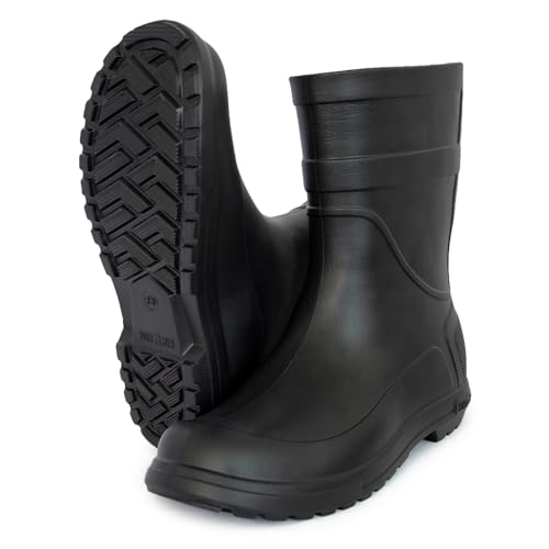 CLIMBR Ultraleichte Gummistiefel Herren EVA Thermo 40-46 Kurzschaft Gartenstiefel mit Filzeinlage (Schwarz, EU Schuhgrößensystem, Erwachsene, Numerisch, M, 42) von CLIMBR