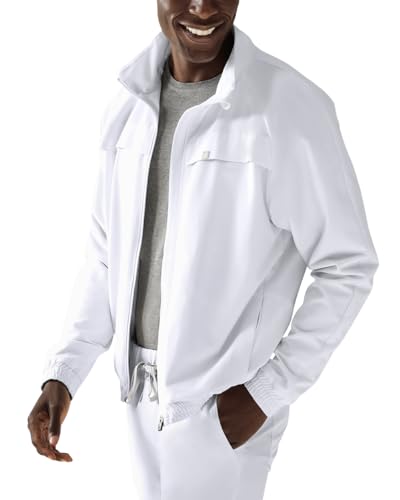 CLINIC DRESS Blouson | kaere | Herren Blouson | elastischer Bund | 2 Reißverschlusstaschen | Netzfutter | antibakterielle Wirkung nach EN ISO 20743 | 60 Grad Wäsche | weiß XL von CLINIC DRESS