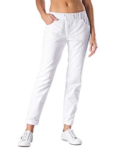 CLINIC DRESS Hose - Damen Weiss. Krankenschwester Stretch Hose 5-Pocket mit Elastikbund und Kordelband, Schrittlänge ca. 80 cm, 95 Grad waschbar weiß 38 CLINIC DRESS Hose - Damen Weiss. Krankenschwester Stretch Hose 5-Pocket mit Elastikbund und Kordelband, Schrittlänge ca. 80 cm, 95 Grad waschbar weiß 38 von CLINIC DRESS
