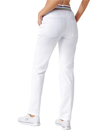 CLINIC DRESS Hose Damen-Hose Bequeme Beinweite Schrittlänge ca. 80 cm gerades Bein 60 Grad Wäsche weiß 38 von CLINIC DRESS