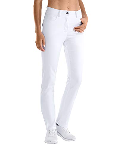 CLINIC DRESS Hose - Damen Stretch Hose 5-Pocket mit Teilgummibund, hoher Bund, Schrittlänge ca. 78 cm weiß 46 von CLINIC DRESS