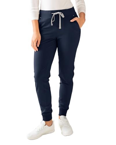 CLINIC DRESS Hose I kaere I Damen-Schlupfhose Pflegehose Arbeitsbekleidung I Bündchen Stretch Bunt I Industriewäsche geeignet | bis 75 Grad waschbar | Navy M von CLINIC DRESS