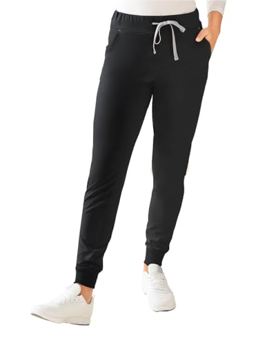 CLINIC DRESS Hose I kaere I Damen-Schlupfhose Pflegehose Arbeitsbekleidung I Bündchen Stretch Bunt I Industriewäsche geeignet | bis 75 Grad waschbar | schwarz L von CLINIC DRESS