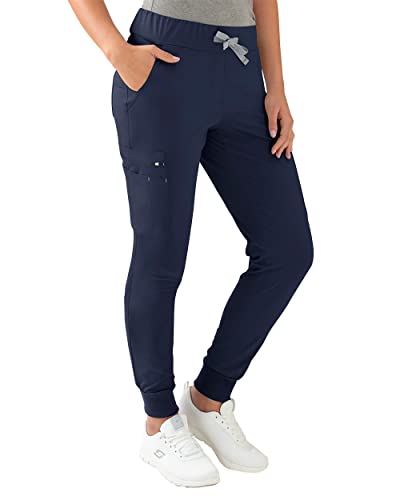 CLINIC DRESS Hose I kaere I Damen-Schlupfhose Pflegehose Arbeitsbekleidung I Bündchen Stretch Bunt I Navy M von CLINIC DRESS