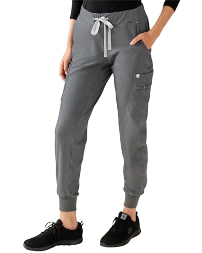 CLINIC DRESS Hose I kaere I Damen-Schlupfhose Pflegehose Arbeitsbekleidung I Bündchen Stretch Bunt I Industriewäsche geeignet | bis 75 Grad waschbar | grau Melange L von CLINIC DRESS