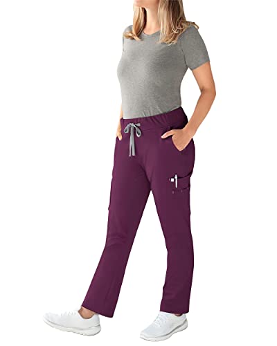 CLINIC DRESS Hose I kaere I Damen-Schlupfhose Pflegehose Arbeitsbekleidung I Gerades Bein Kurzgröße I Industriewäsche geeignet | bis 75 Grad waschbar | Pflaume M von CLINIC DRESS