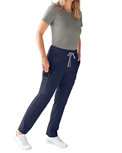 CLINIC DRESS Hose I kaere I Damen-Schlupfhose Pflegehose Arbeitsbekleidung I Gerades Bein Kurzgröße I Navy XXL von CLINIC DRESS