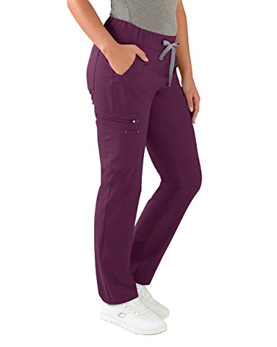 CLINIC DRESS Hose I kaere I Damen-Schlupfhose Pflegehose Arbeitsbekleidung I Gerades Bein Stretch I Industriewäsche geeignet | bis 75 Grad waschbar | Pflaume XS von CLINIC DRESS