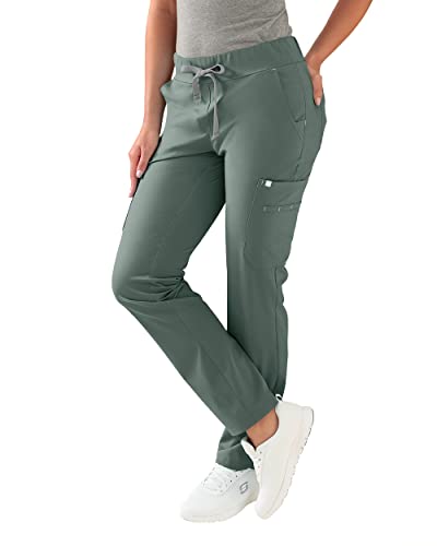 CLINIC DRESS Hose I kaere I Damen-Schlupfhose Pflegehose Arbeitsbekleidung I Gerades Bein Stretch I Industriewäsche geeignet | bis 75 Grad waschbar | dunkelgrün XXL von CLINIC DRESS