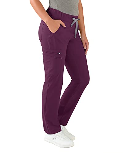 CLINIC DRESS Hose I kaere I Damen-Schlupfhose Pflegehose Arbeitsbekleidung I Gerades Bein Stretch I Pflaume L von CLINIC DRESS