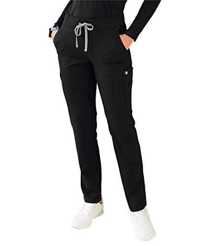 CLINIC DRESS Hose I kaere I Damen-Schlupfhose Pflegehose Arbeitsbekleidung I Gerades Bein Stretch I Industriewäsche geeignet | bis 75 Grad waschbar | schwarz M von CLINIC DRESS