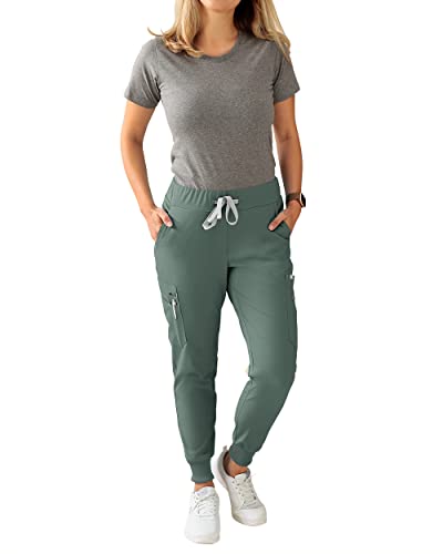 CLINIC DRESS Hose I kaere I Damen-Schlupfhose Pflegehose Arbeitskleidung I Bündchen Stretch Kurzgröße I Industriewäsche geeignet | bis 75 Grad waschbar | dunkelgrün XXL von CLINIC DRESS